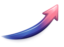 Upward growth arrow representing SmileSuite's proactive lead outreach and outbound sales results for small businesses
